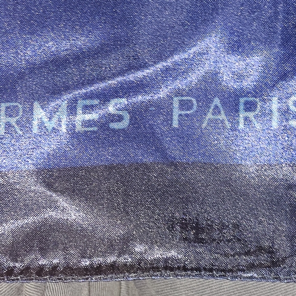 Hermès scarf, Early 21st C., Mon Petit Cheval Mexicain, Blues, golds, 90 cm36x36 - Picture 5 of 7